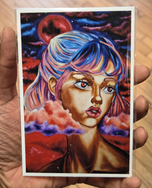 Red Moon 4"x6" Art Print