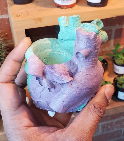 2.5" Concrete Heart Teal/Purple