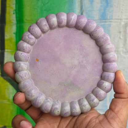 Small Concrete Drainage Tray Purple/Green speckle w/Bubble rim