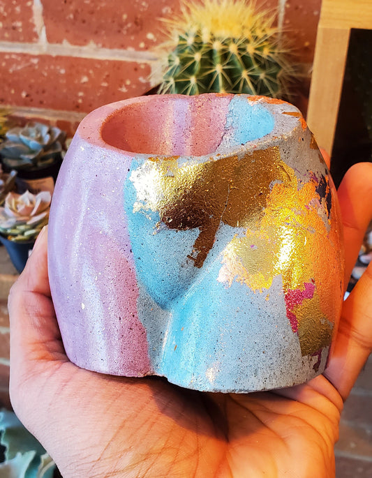 2.5" Concrete Butt Pot Purple/Blue Metallic