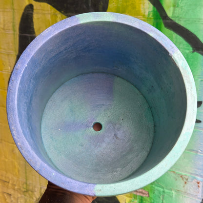 6" Concrete Pot Blue/Turquoise