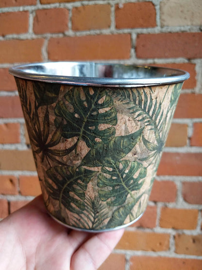 Plant Goals Plant Shop 5" Tin Cork Potcover | Assorted