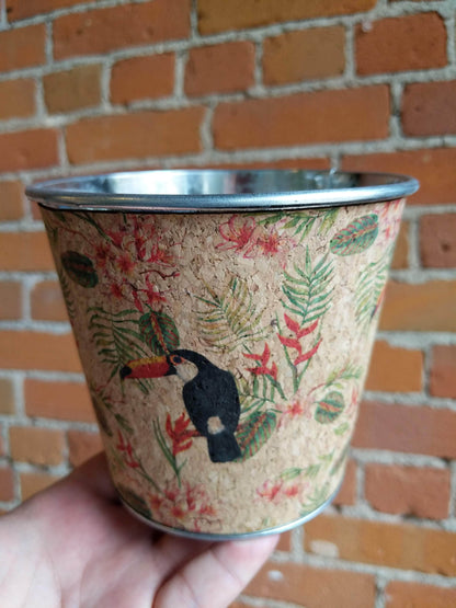 Plant Goals Plant Shop 5" Tin Cork Potcover | Assorted