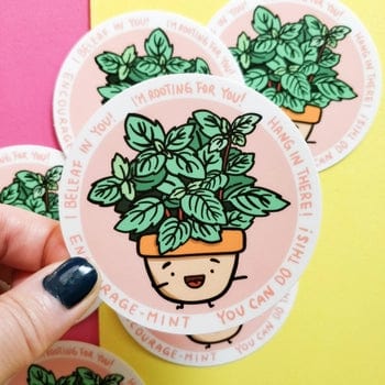 Plant Goals Plant Shop Encourage-mint | Vinyl Sticker