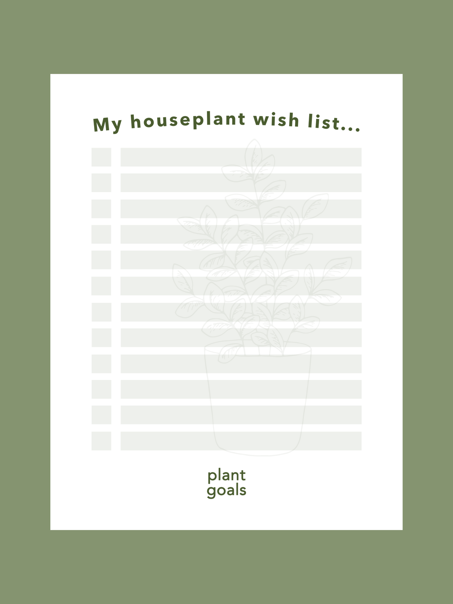 Plant Goals Plant Shop FREE Houseplant Wish List