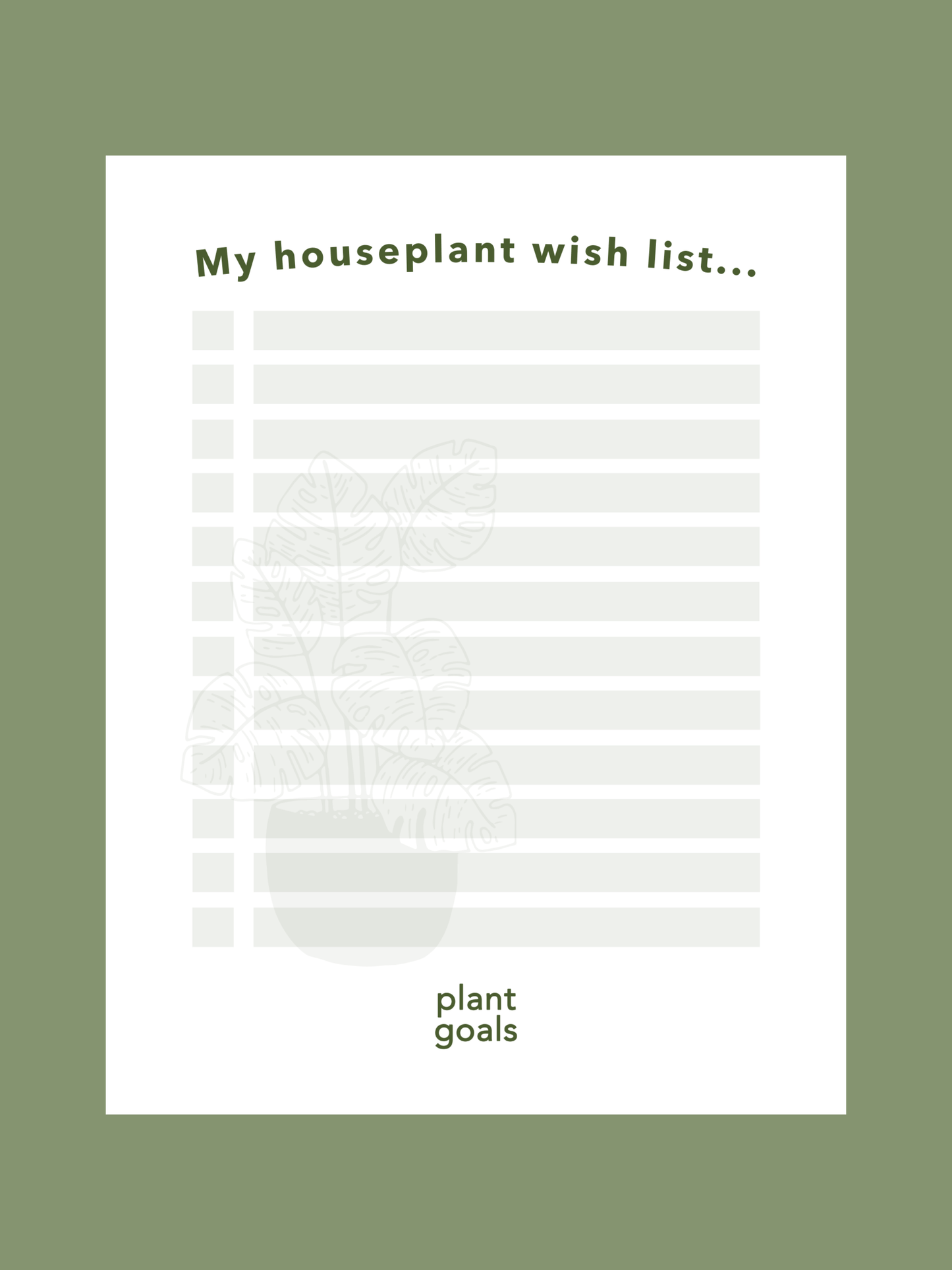 Plant Goals Plant Shop FREE Houseplant Wish List